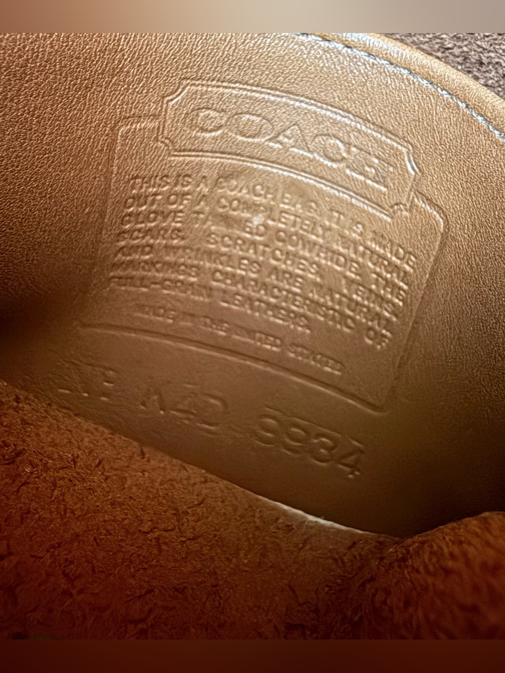 Vintage Coach Everett Bag Mini Crossbody 9934 British Tan Leather Archival - Picture 10 of 10